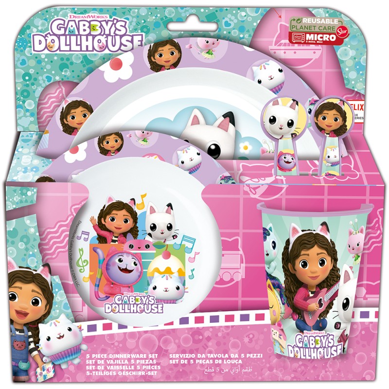 Set Micro Kids 5 Piezas En Estuche Gabby'S Dollhouse "Party"