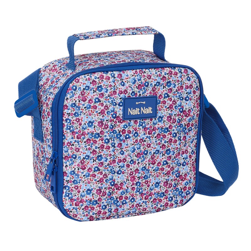 Bolsa Térmica Cuadrada Nait Nait "Flores Coimbra Azul"