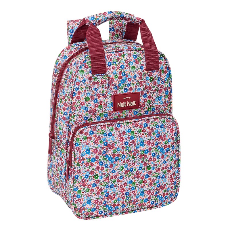 Mochila Infantil Nait Nait "Flores Coimbra Burdeos"