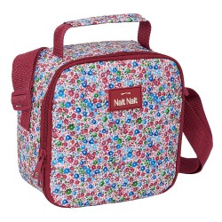 Bolsa Térmica Cuadrada Nait Nait "Flores Coimbra Burdeos"