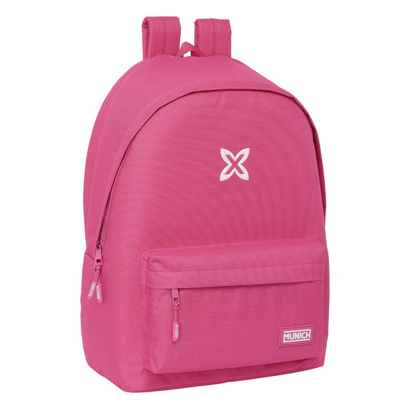 Mochila Doble Para Portatil 15,6"+Usb Munich Basicos "Fucsia"