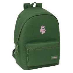 Mochila Doble Para Portatil 15,6"+Usb Real Madrid Chica Caqui