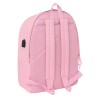 Mochila Doble Para Portatil 15,6"+Usb Real Madrid Chica Rosa