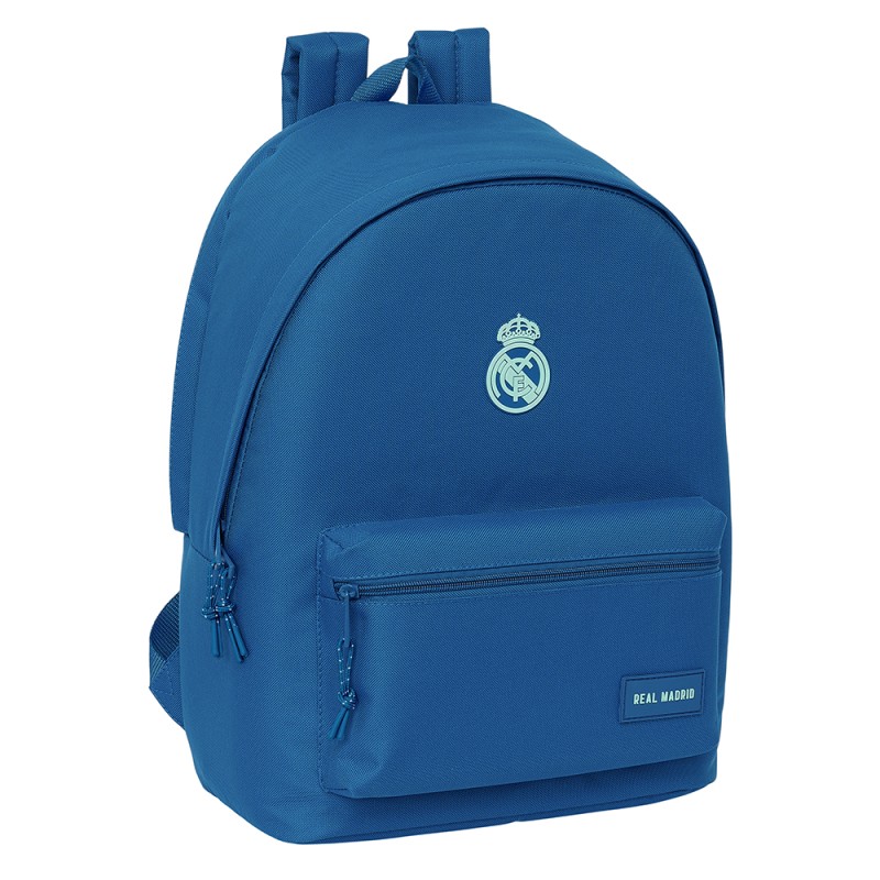 Mochila Doble Para Portatil 15,6"+Usb Real Madrid Chica Azul