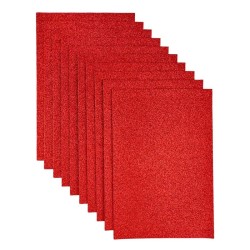 Goma Eva Purpurina Rojo Lamina 20x30