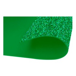 Goma Eva Adhesiva Purpurina Verde 60x40