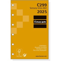 Recambio Agenda 2025 Anual Finocam C299 Agendas Vista Semana Vista Horizontal Meses Agenda 12 Meses Agenda Lenguaje Español Tamaño Agenda 7,3 x 11,4 Cms