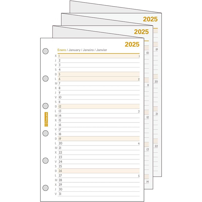 Recambio Agenda 2025 Anual Finocam C296