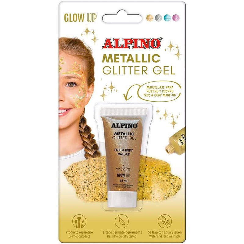 Pintacaras Purpurina en Gel Alpino Oro Metalico