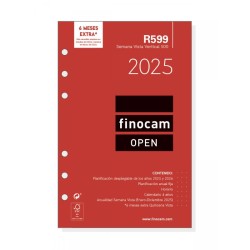 Recambio Agenda 2025 Anual Finocam R599 Agendas Vista Semana Vista Vertical Meses Agenda 12 Meses Agenda Lenguaje Español Tamaño Agenda 11,7 x 18,1 Cms