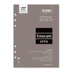 Recambio Agenda 2025 Anual Finocam R1098 Agendas Vista Dia Pagina Meses Agenda 12 Meses Agenda Lenguaje Español Tamaño Agenda 15,5 X 21,3 Cms