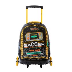 Mochila Escolar 3 Ruedas Totto Gamer - L