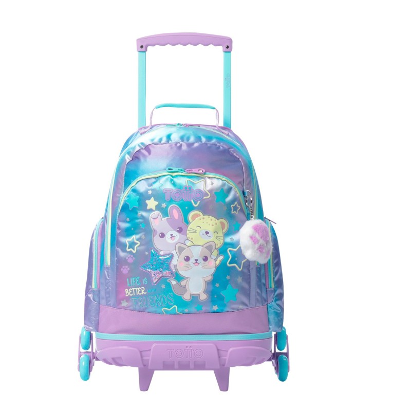 Mochila Escolar Totto Gommas Glitter Ondas|Mochilas Escolares