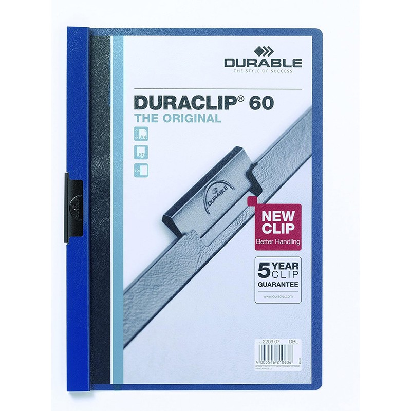 Carpeta de Pinzas A4 Duraclip Azul 60 Hojas