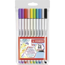 Pack Rotuladores Stabilo Pen 68 Brush 10 Uds