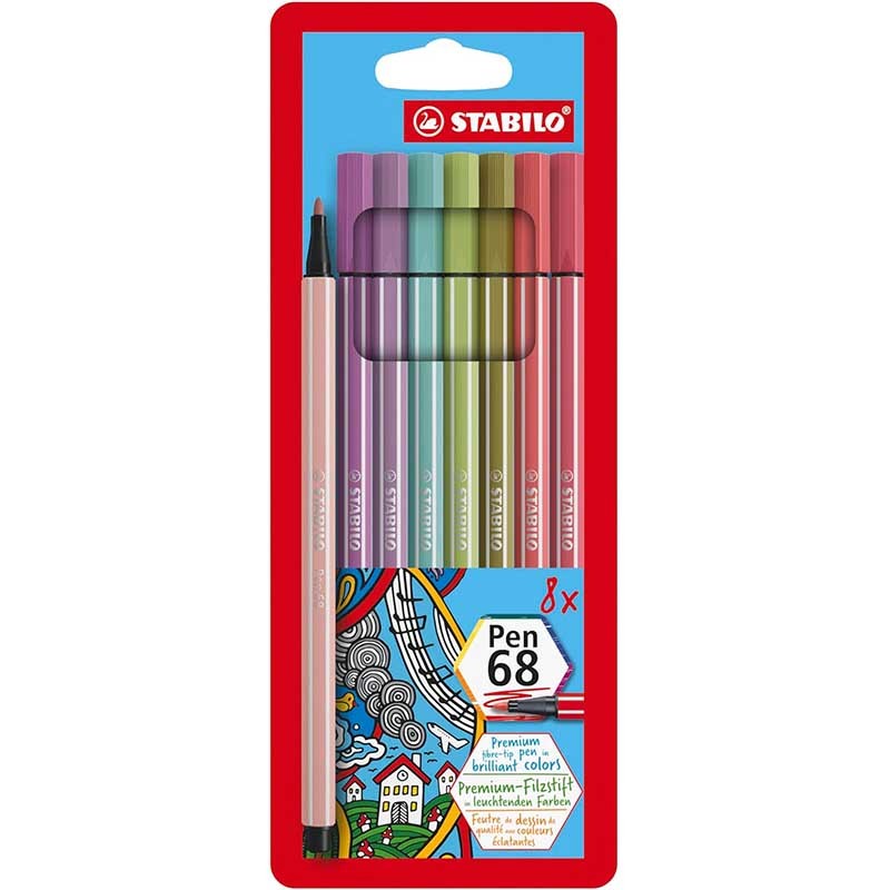 Stabilo Pen 68 Estuche 8 Unidades New