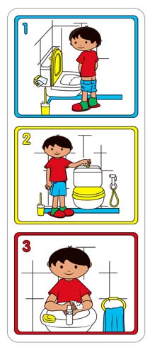 Láminas higiene el aseo niño