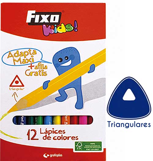 Lápices triangulares gruesos 12 colores