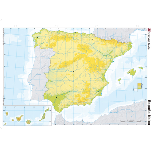 Mapa Mudo España Físico