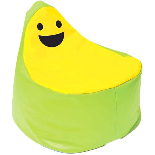 Puf smiley banbag verde y amarillo